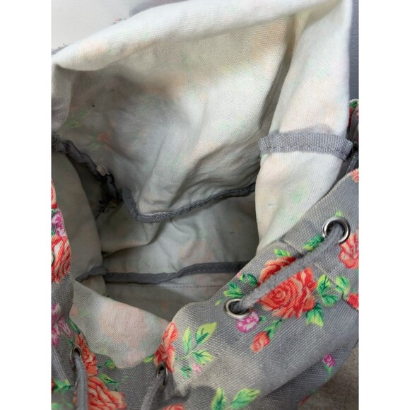 Victoria\'s Secret Women PinkRose Pattern Gray Backpack Belt Buckle Closure 14x15 main image 7